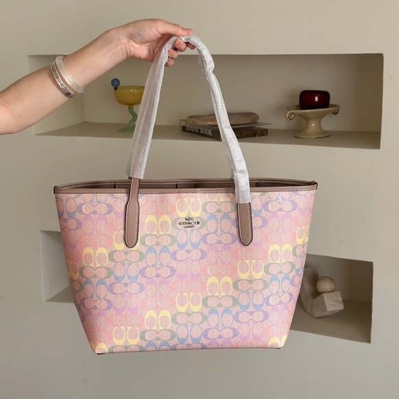 Meet the Posher Handbags - Coach Rainbow Color Shopping Bag Handbag